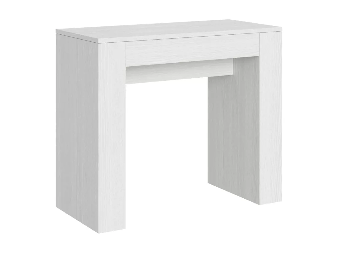 Console extensible 90x42/302 cm Modem Frêne Blanc