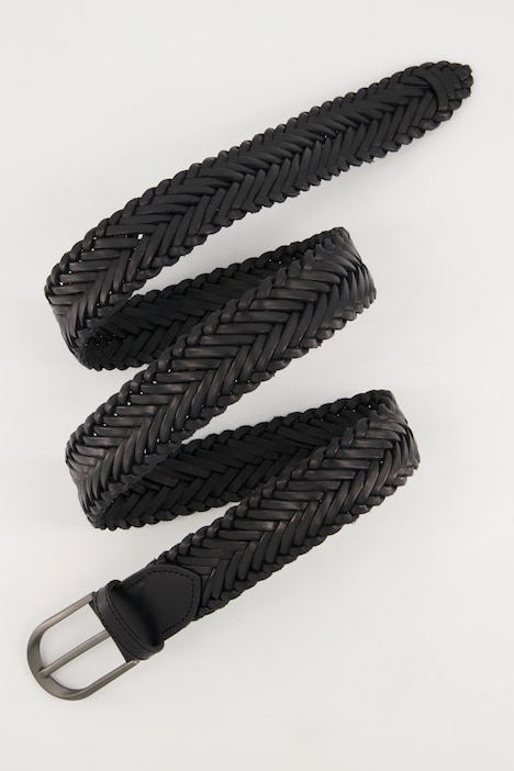 Ledergürtel, geflochten, Metallic-Schließe