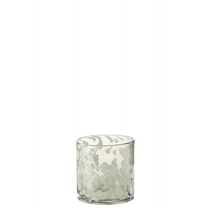 Photophore en verre gris 12x12x12 cm