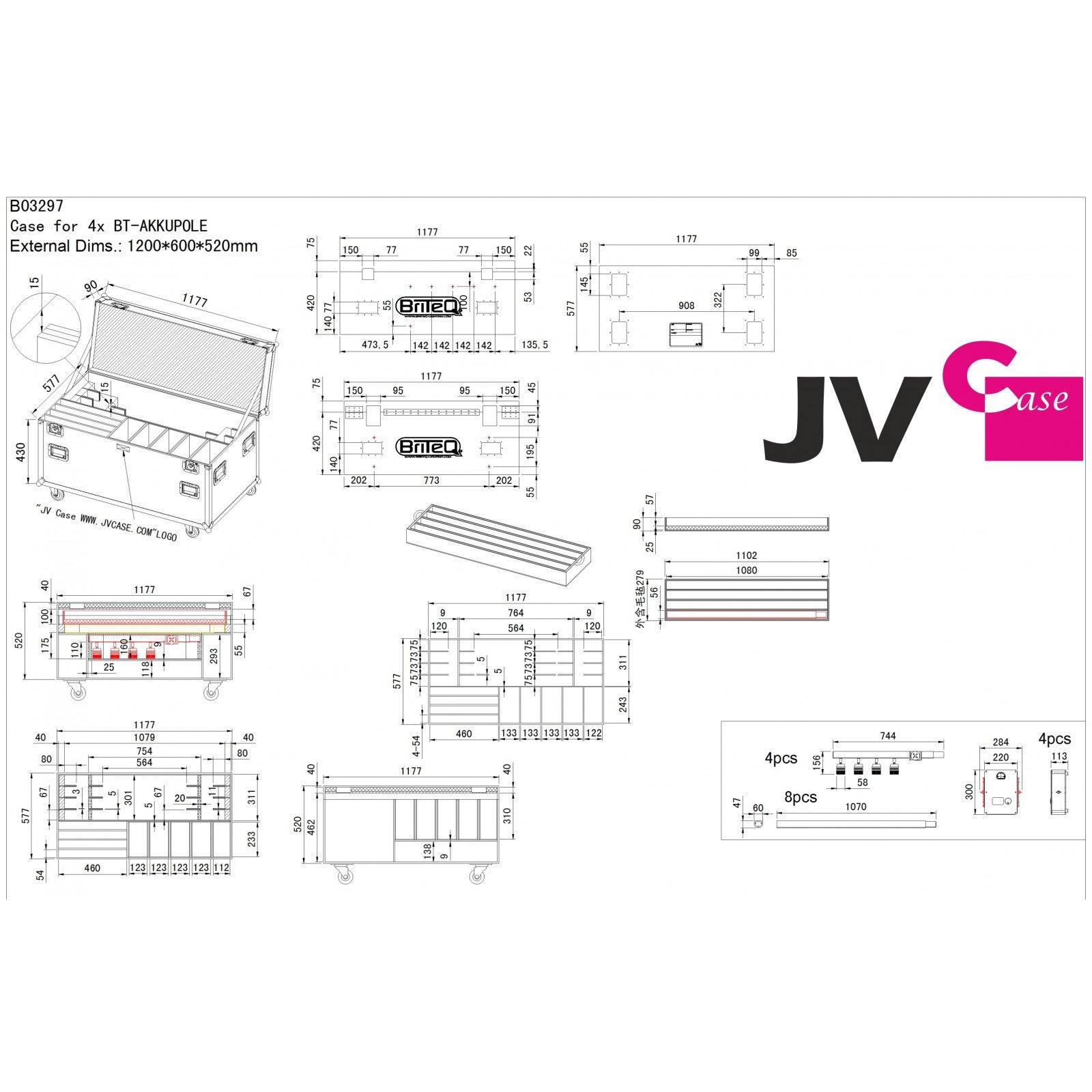 JV Case B03297 case voor Briteq BT-AKKUPOLE