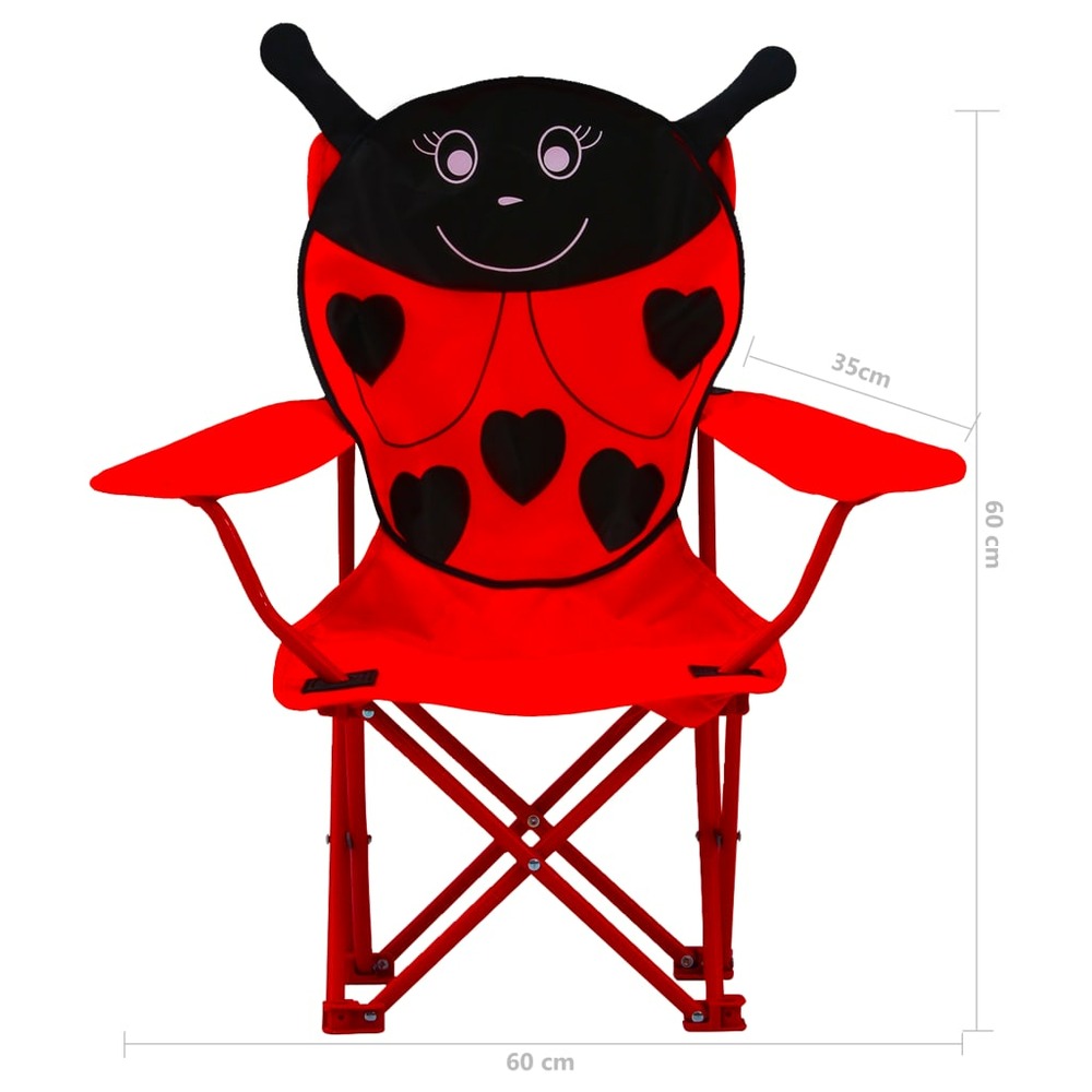 Chaises de jardin pour enfants 2 pcs rouge tissu