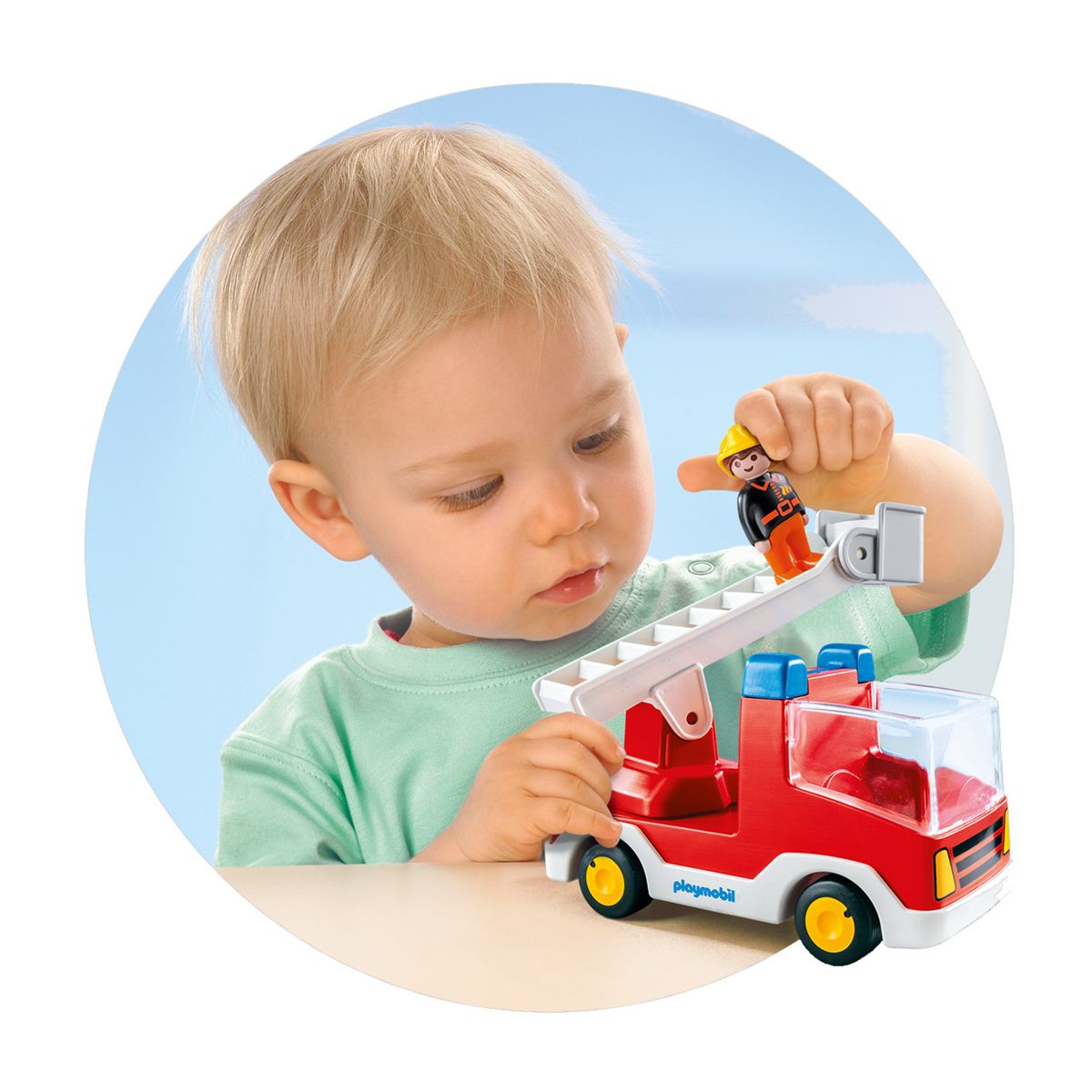 Camion de pompier avec échelle pivotante Playmobil 1.2.3 : 6967