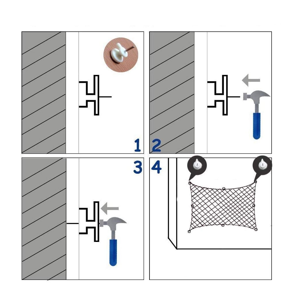 (200x100cm) Wandnetz Fotohalter Organizer Deko Fischernetz inkl. Holz Klammern   Wandhalterung - Braun