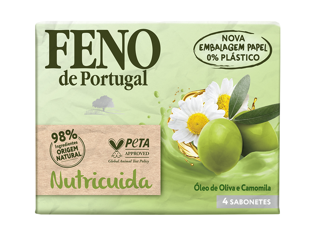 SABONETE SÓLIDO NUTRICUIDA ÓLEO DE OLIVA E CAMOMILA FENO DE PORTUGAL 4X90 G