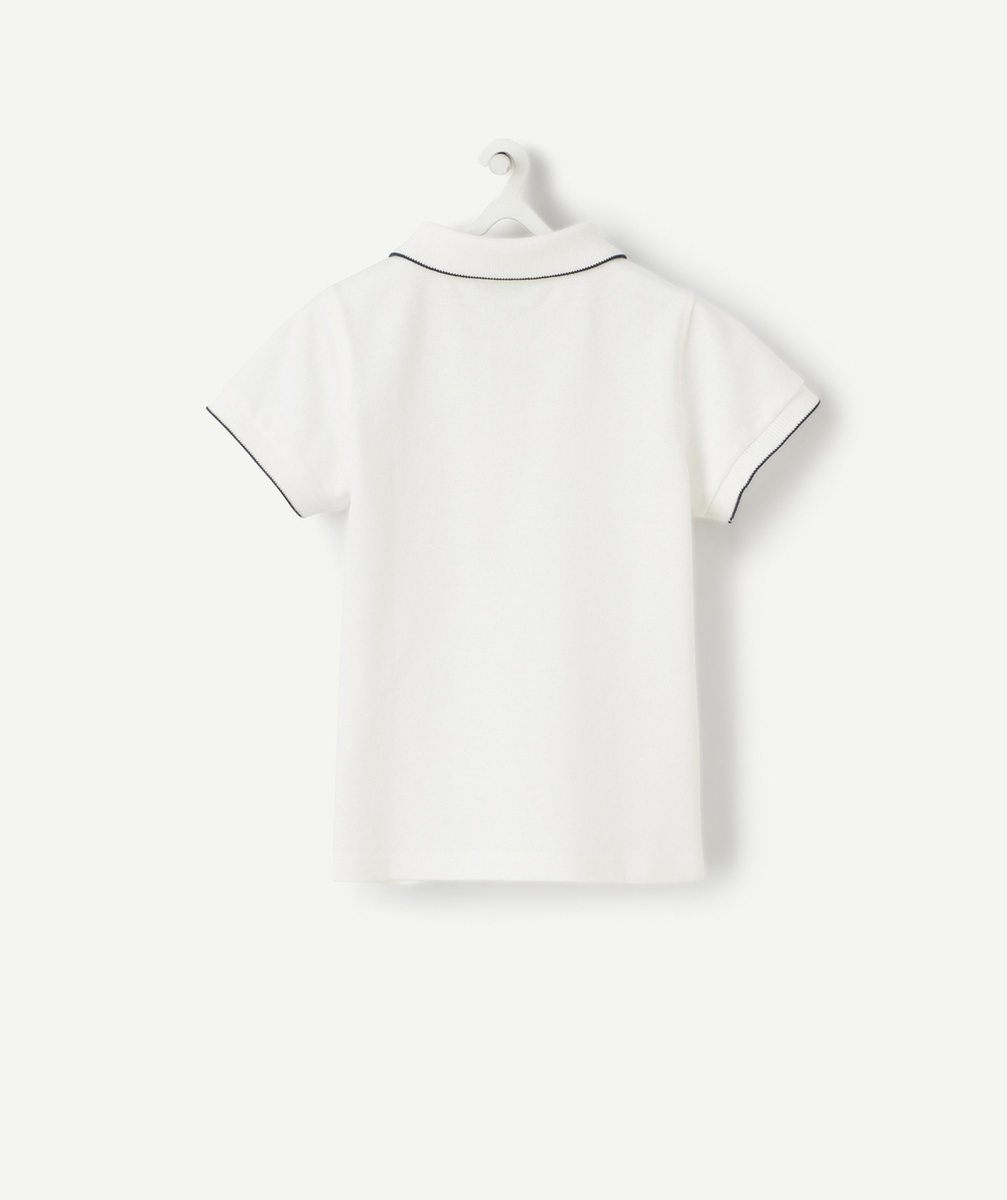 POLO BÉBÉ GARÇON EN COTON BLANC AVEC MESSAGE