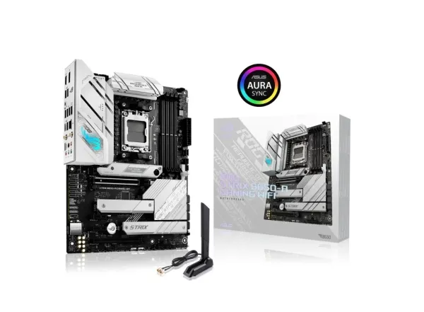 ASUS ROG STRIX B650-A GAMING WIFI - Bundkort - ATX - Socket AM5 - AMD B650 Chipset - USB-C 3.2 Gen 2x2, USB-C 3.2 Gen2, USB 3.2 Gen 2, USB 3.2 Gen 1 - 2.5 Gigabit LAN, Wi-Fi 6, Bluetooth - onboard grafik (CPU påkrævet) - HD Audio (8-kanaler)