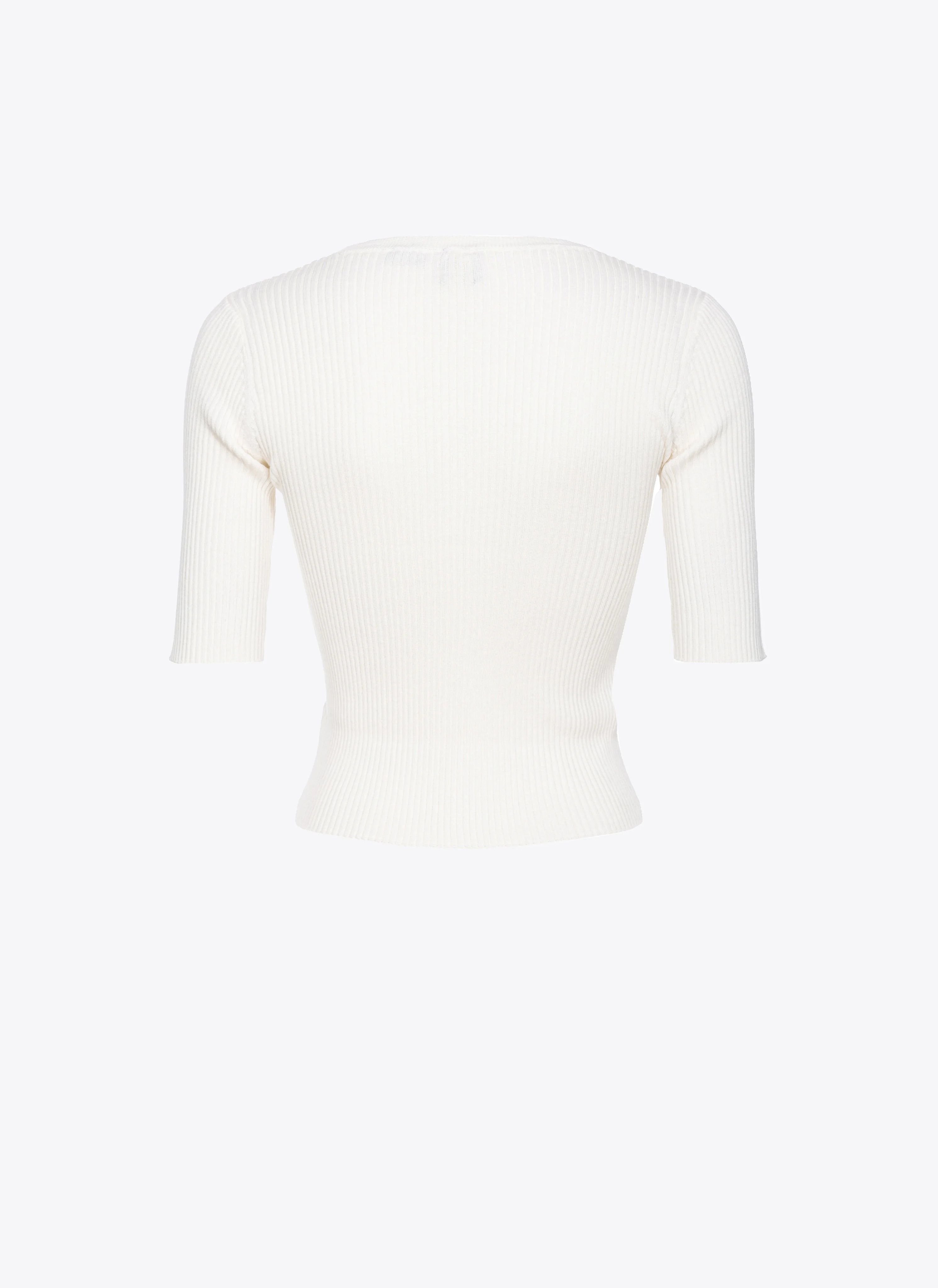 Pull côtelé avec logo love birds transparent | Blanc