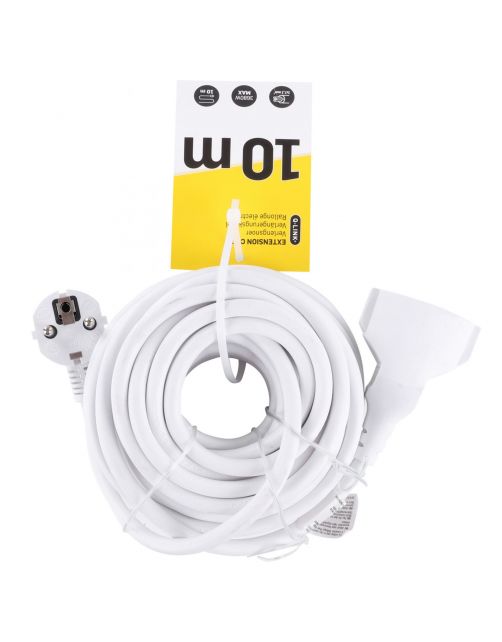 Q-Link Verlengsnoer 3x1.5 - Elektra - 10 m Wit 3500 Watt