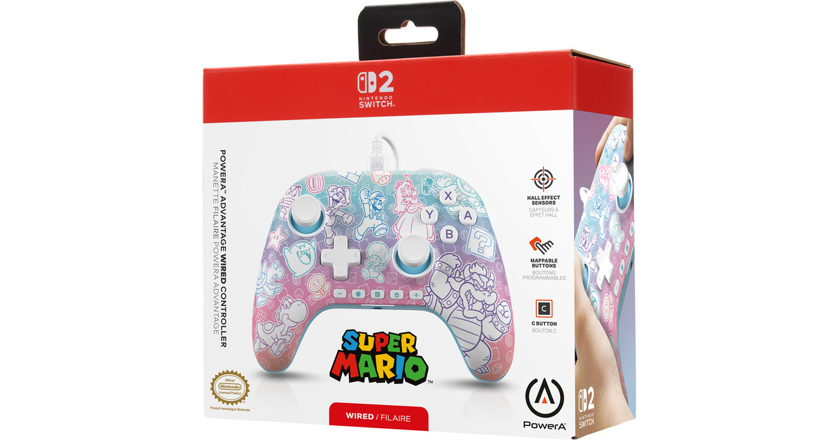 PowerAAdvantage bedrade controller voor Nintendo Switch 2 - Mushroom Kingdom