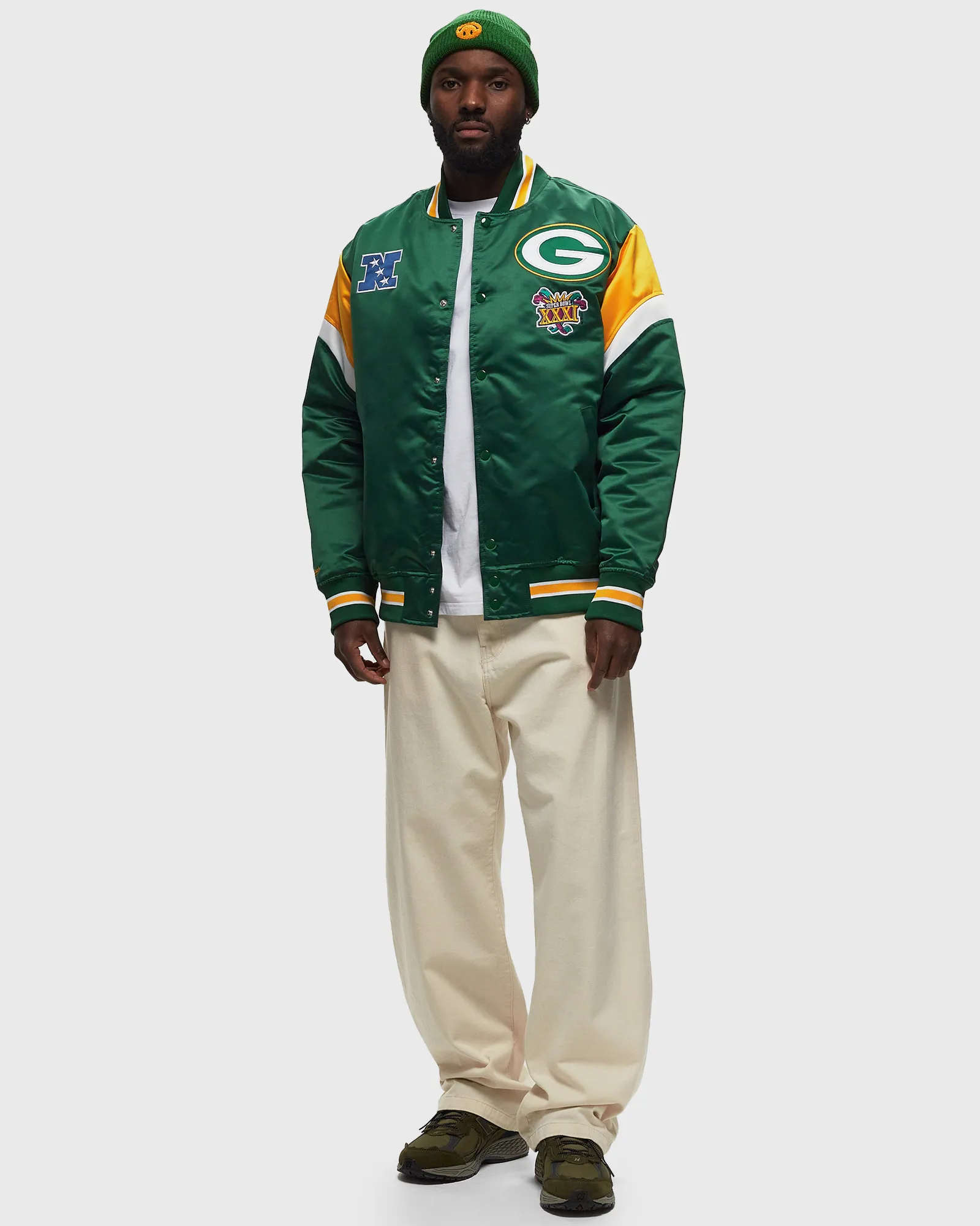 Mitchell & Ness NFL HEAVYWEIGHT SATIN JACKET GREEN BAY PACKERS
