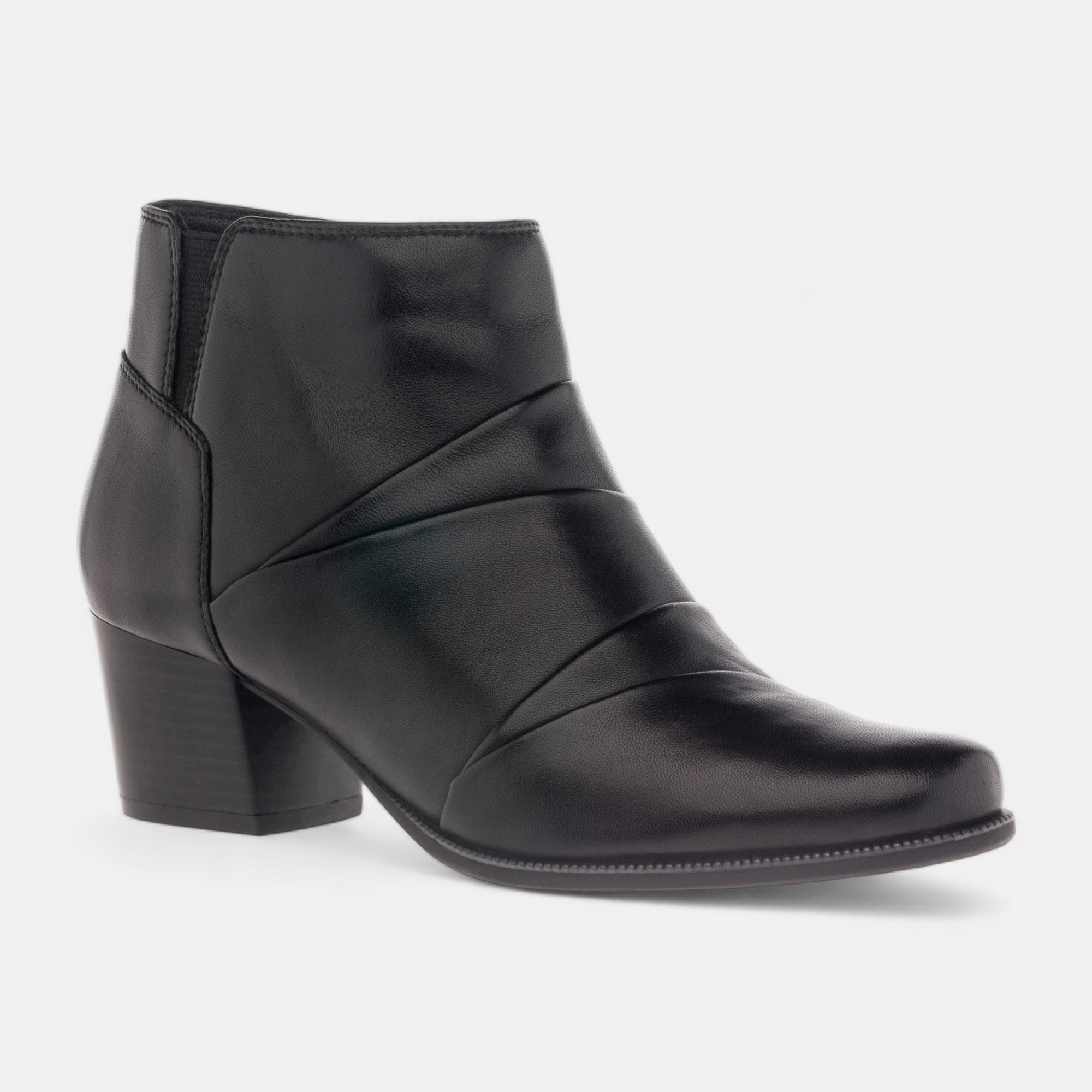 Bottines à talon Femme en cuir noir