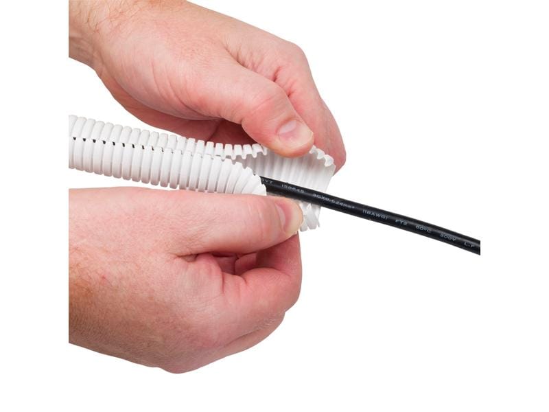 STEFFEN Kabelschlauch D-Line Tidy 32 x 32 mm, 1.1 m, Weiss Flexibles Kabelschutzschlauch