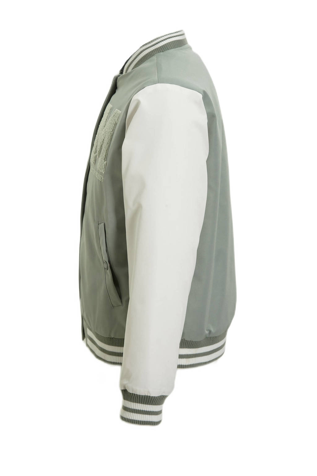 Me & My Monkey baseball jacket Parel met logo lichtgroen