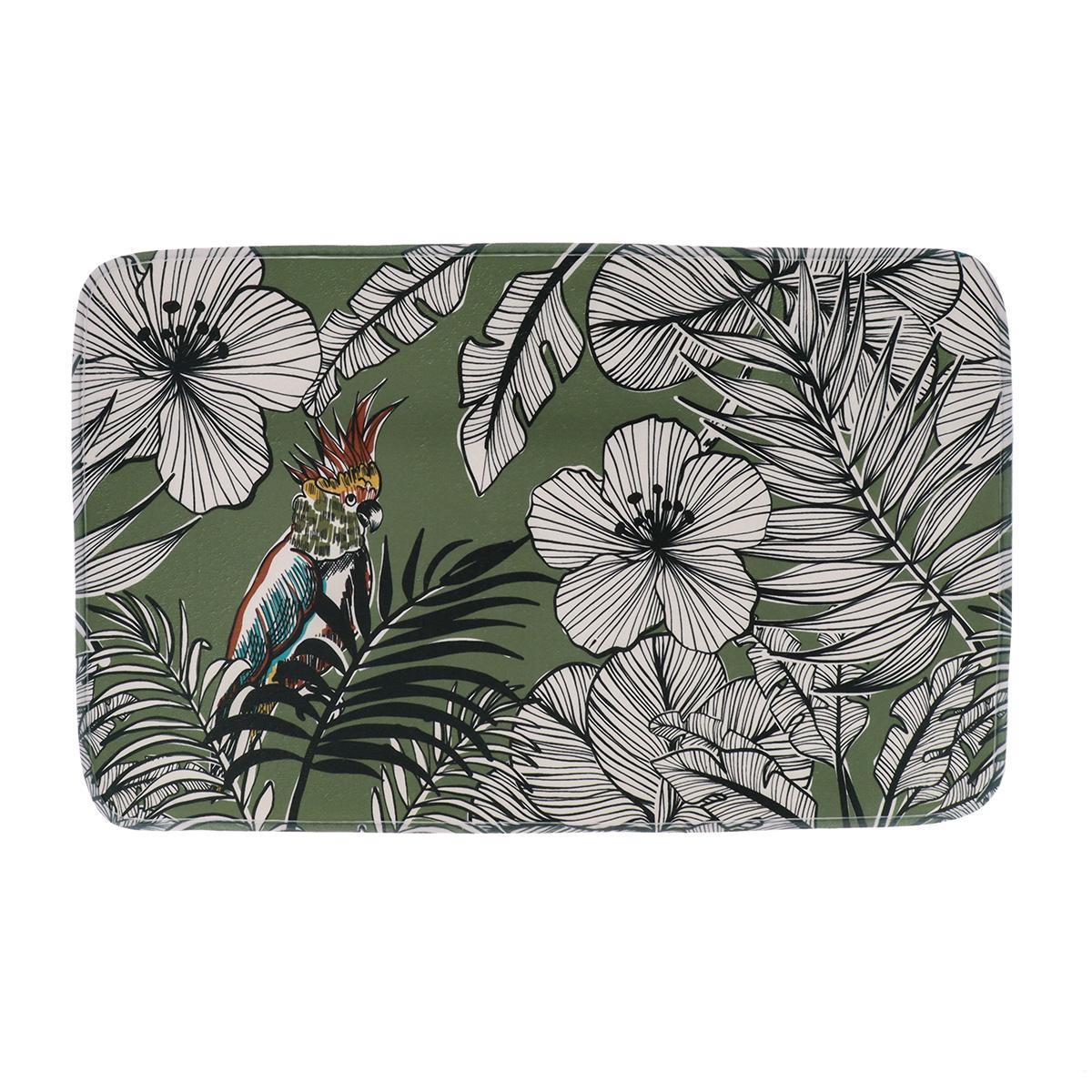 TAPIS MICROFIBRE IMPRIME 45X75CM JUNGLE FEVER KAKI
