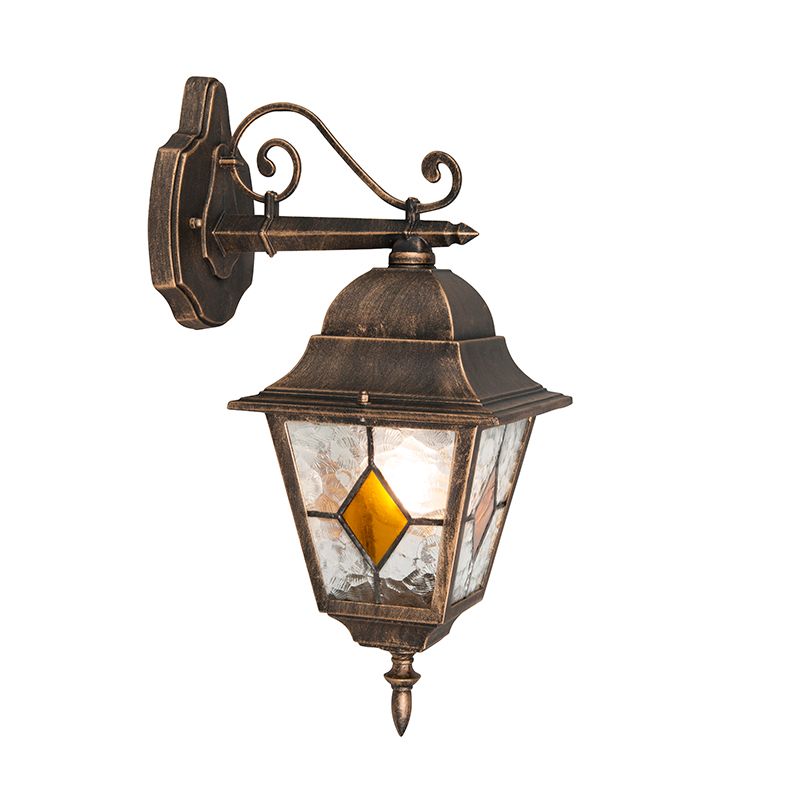 Vintage buiten wandlantaarn brons - Antigua Down