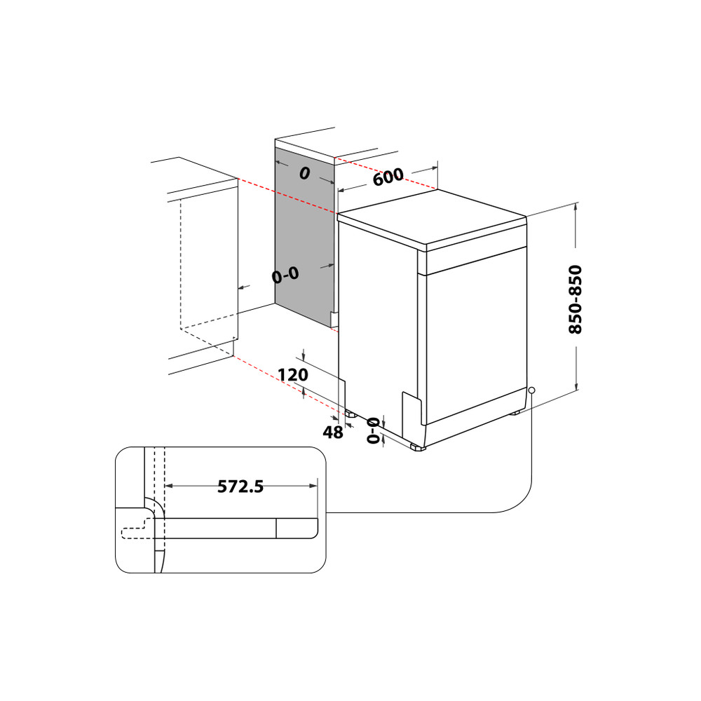 Whirlpool vaatwasser WH6FA14BN7A0X  inox