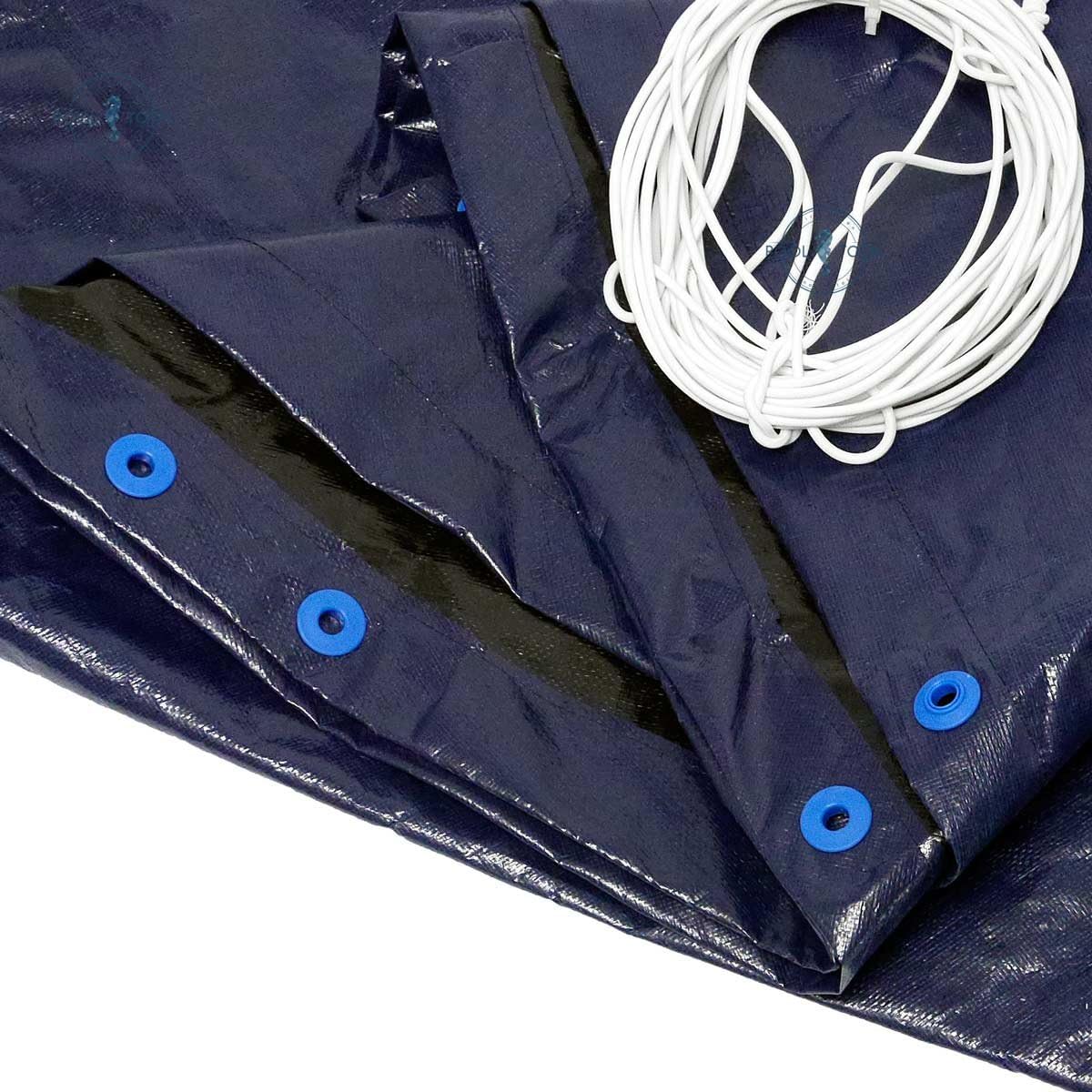 POOL Total Premium Ø 4,50 m Rundbecken Poolabdeckung - 200g/m² - blau/schwarz - Made in Germany by MTH…