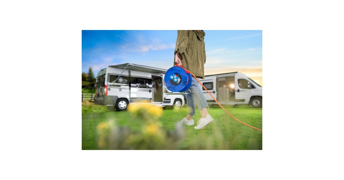 BrennenstuhlGarant CEE 2 IP44 Kabelhaspel van speciale kunststof, 25m RN-kabel  (Blauw/oranje, 25m RN-kabel)