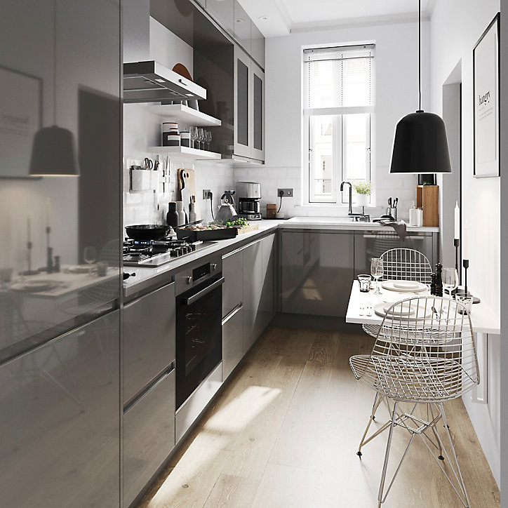 Façade de cuisine hotte / casserolier Garcinia gris anthracite l. 100 cm GoodHome