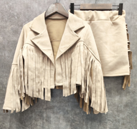 Western fringe set - beige