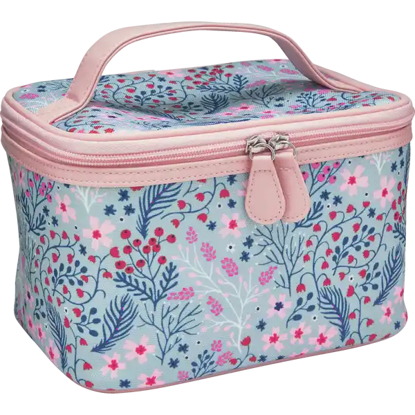 Beauty Case hellblau / rosa