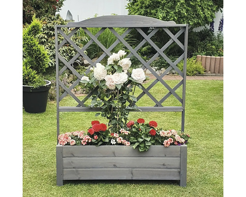 Bloembak met trellis Botanica promadino hout 110 x 32 x 140 cm grijs