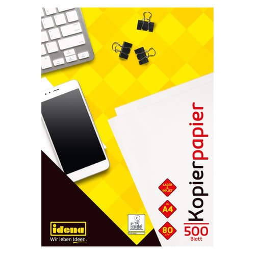 Idena Kopierpapier 80g/m² weiß DIN A4 500 Blatt