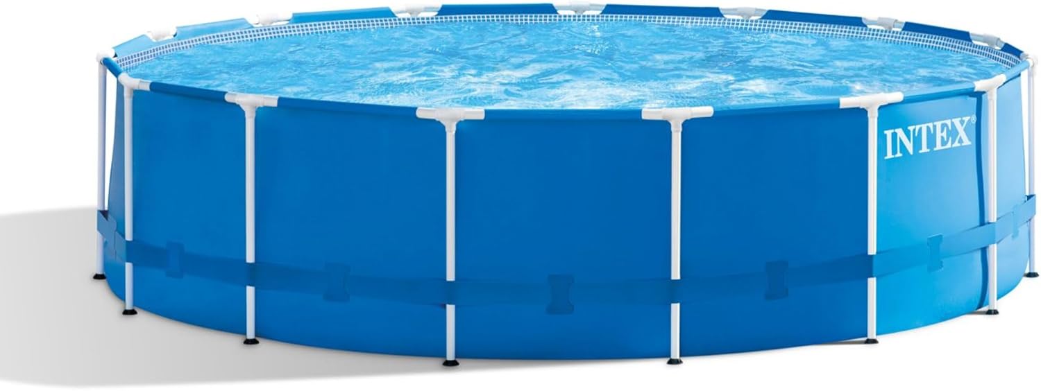 Intex kit piscinette Metal Frame Ronde Tubulaire (ø) 4,57 x (h) 1,22m