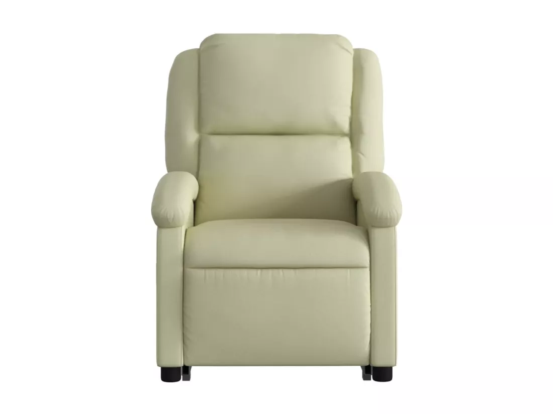 Fauteuil inclinable crème cuir véritable