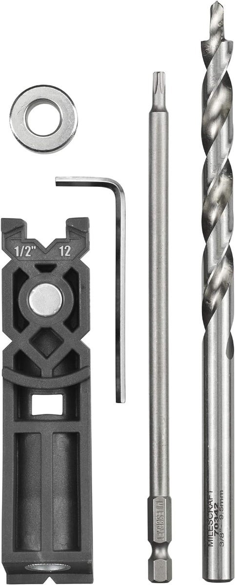 kwb pocketgatboorsjabloon/boormal incl. 9 mm boor, diepteaanslag en TX-20 boor 150 mm, 122 - 38 plaatdiktes