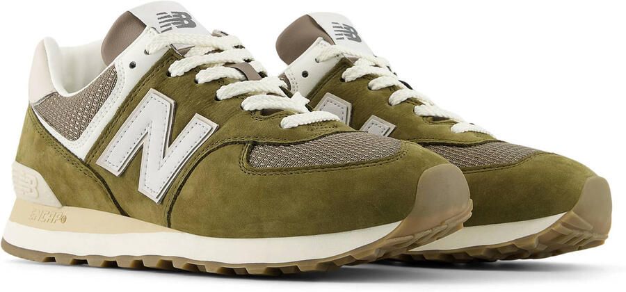 New Balance 574 suède sneakers olijfgroen