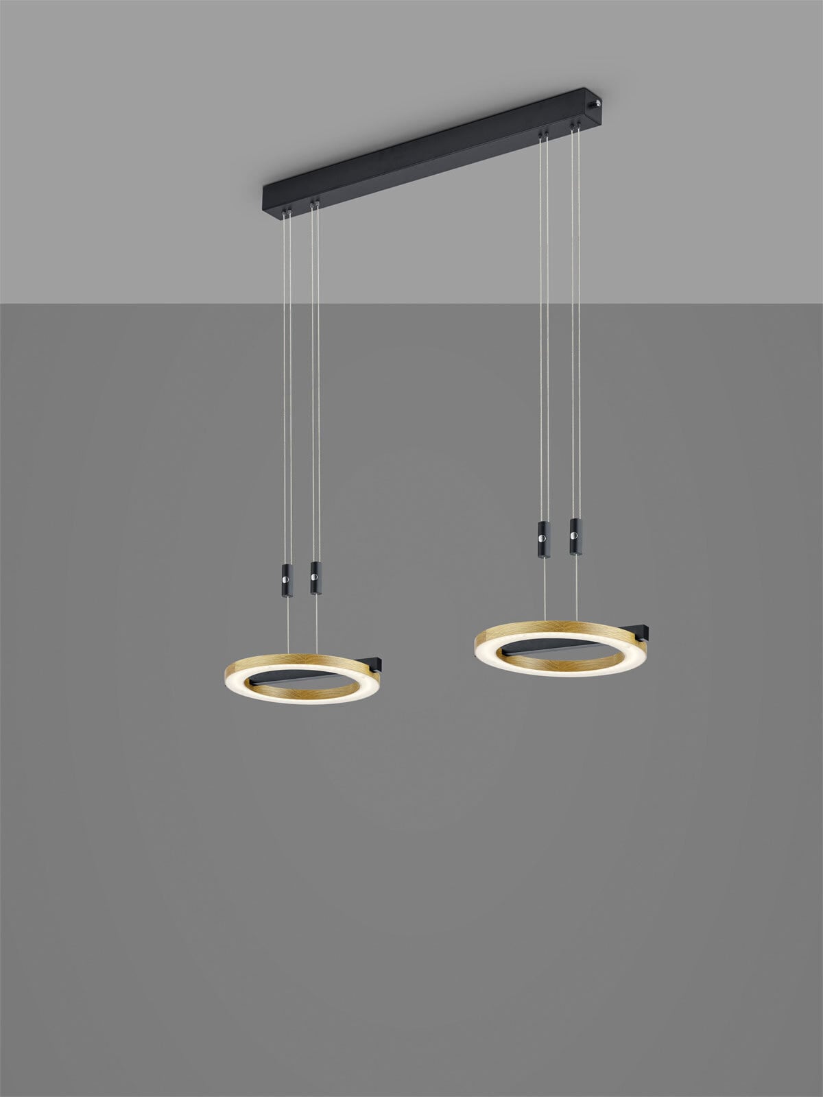 MONDO LED Balkenpendel NELLA 2-flg Holz /schwarz