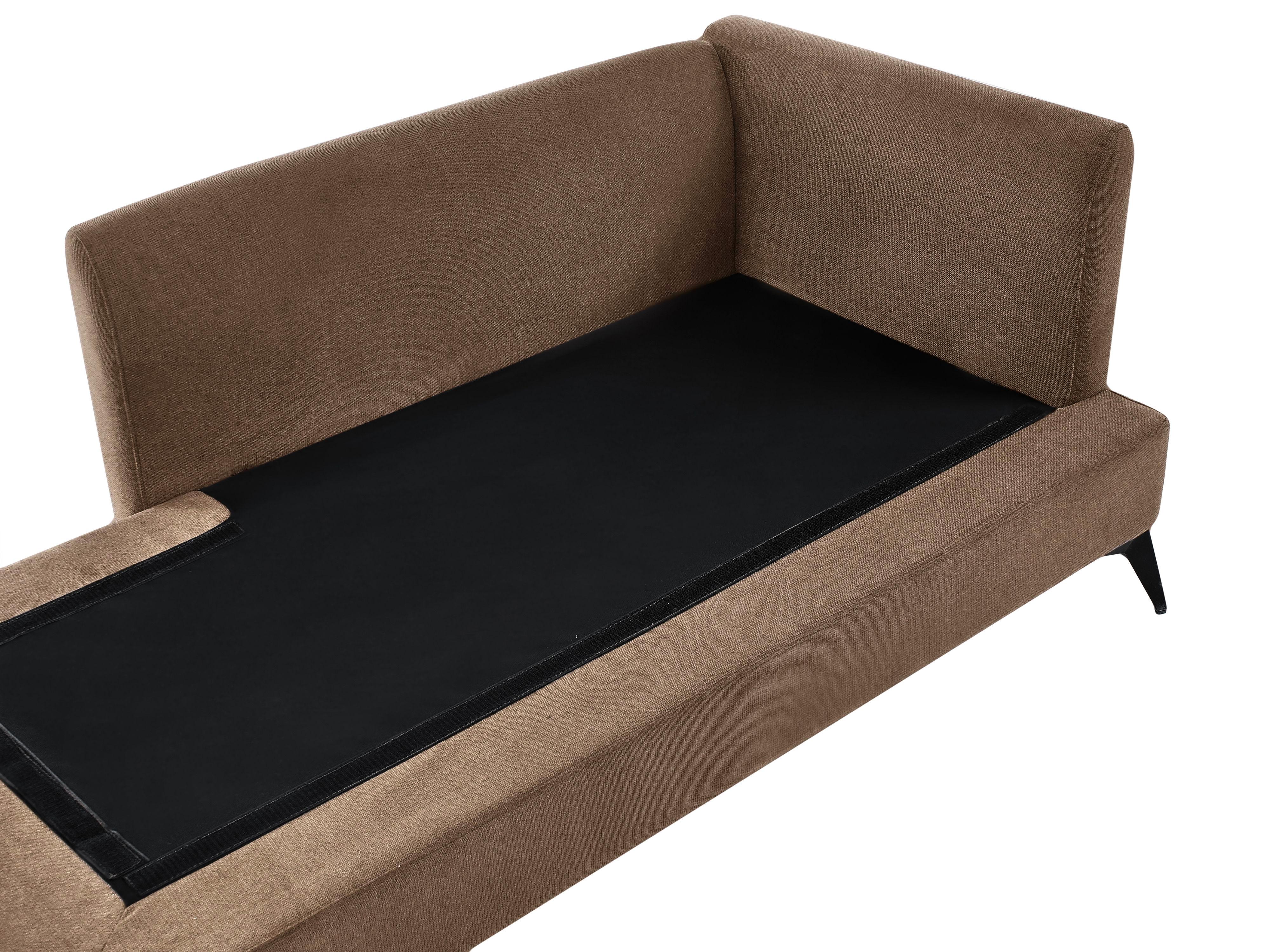 Rechtszijdige chaise longue SIEVOZ Stof Bruin