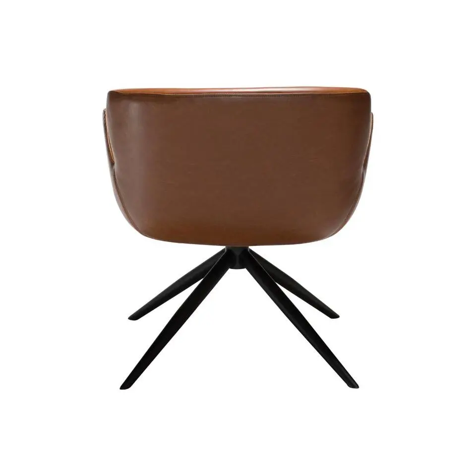 Hioshop Gaia Dan-Form fauteuil met armleuningen PU-kunstleer lichtbruin