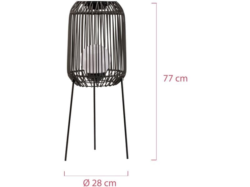 Pauleen Stehleuchte Solar Sunshine Coziness, Schwarz / Grau Solarbetriebene Deko-Leuchte