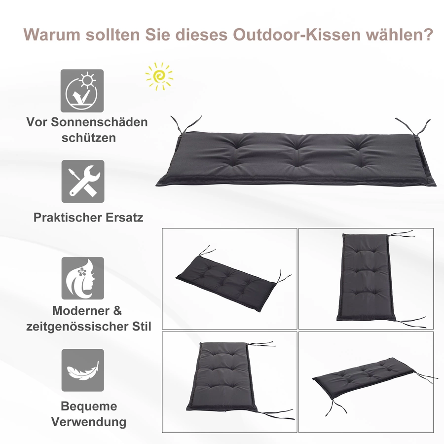 Outsunny Bankauflage im 2er-Set grau