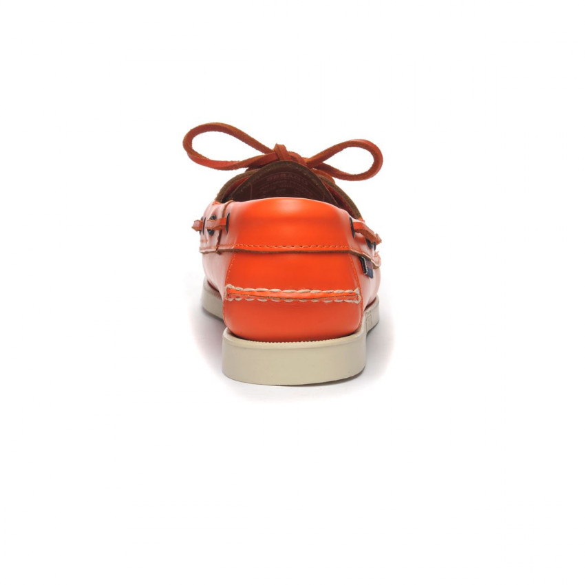 DOCKSIDES CUIR ORANGE PORTLAND SOFT-Chaussures bateau pour femme en cuir orange Portland Outsides