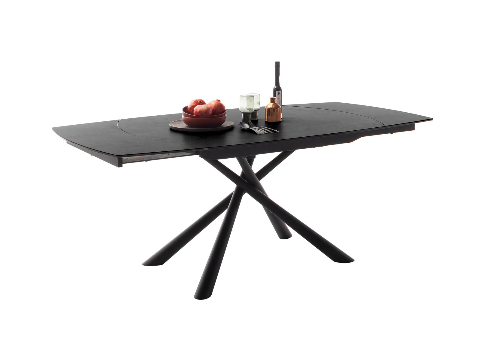 CASAVANTI Esstisch NICOSIA 130(190) x 100 cm schwarz/Keramik