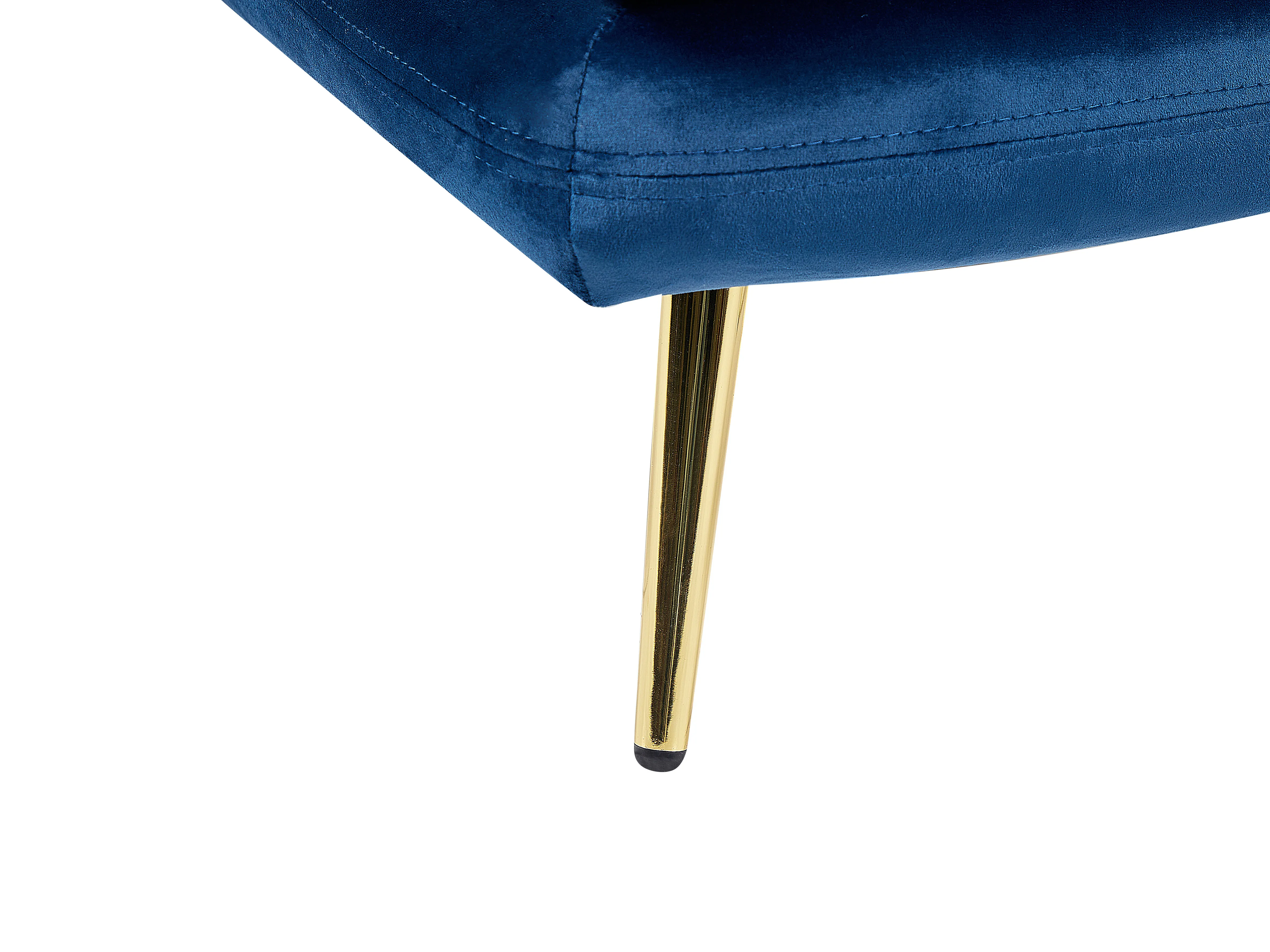 Linkszijdige chaise longue GONESSE Fluweel Blauw