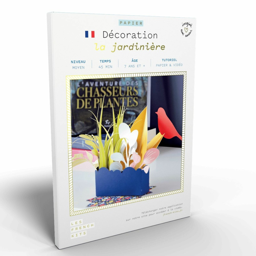Coffret création en papier - 1 jardinière avec oiseau