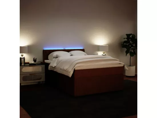 Sommier à lattes de lit avec matelas Rose 140x190 cm Velours