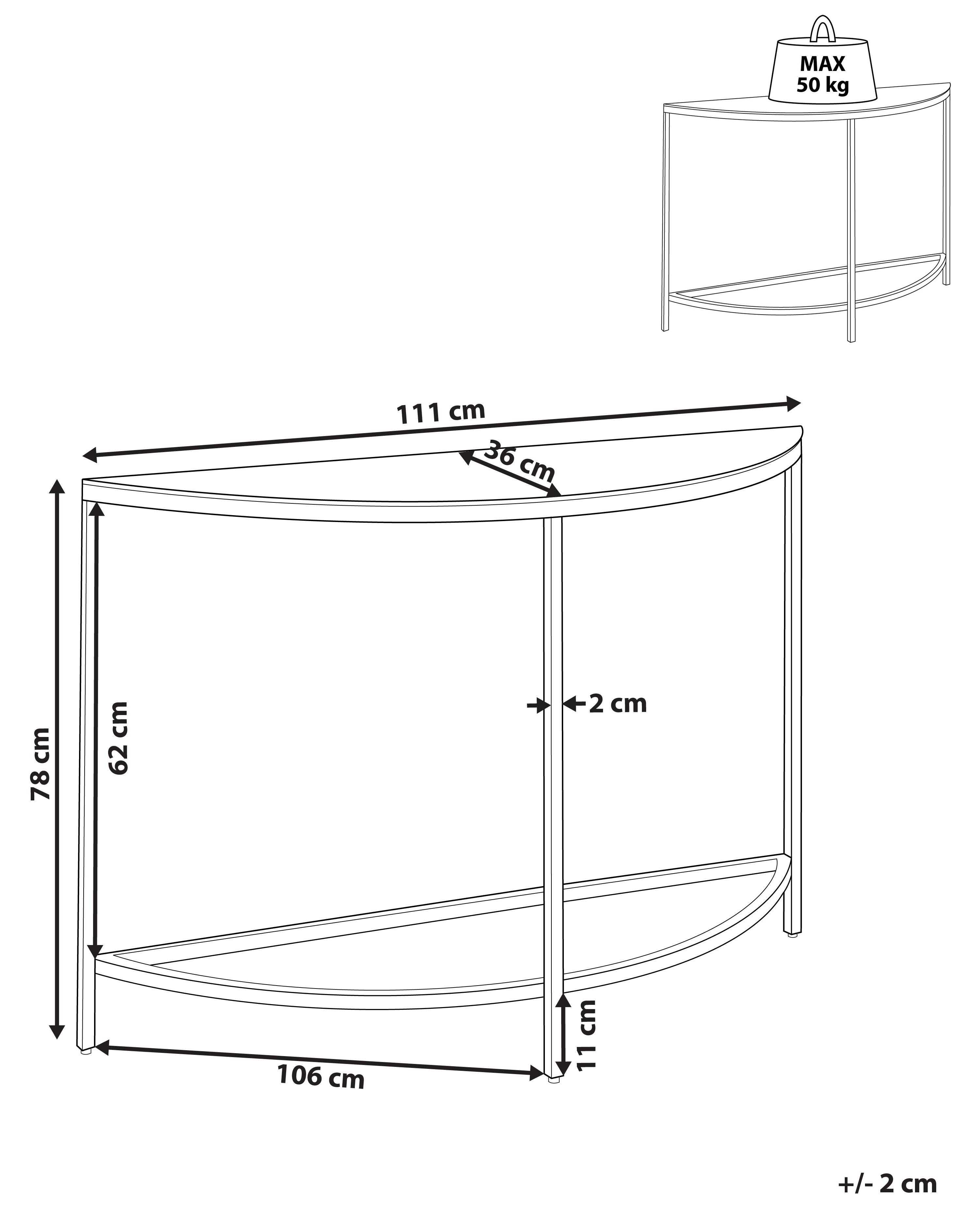 Sidetable ORITA Veiligheidsglas Wit marmer