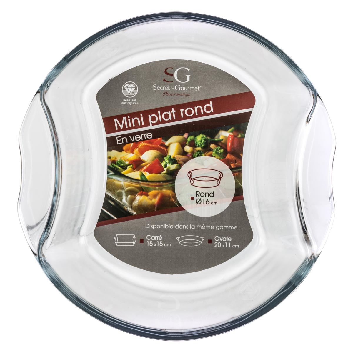 MINI PLAT ROND VERRE D.16CM
