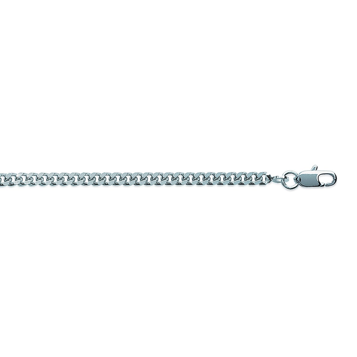 Chaîne maille gourmette argent rhodié 60 mm
