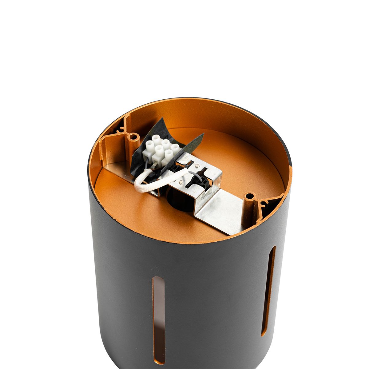 Design plafondlamp zwart met gouden binnenkant - Yana