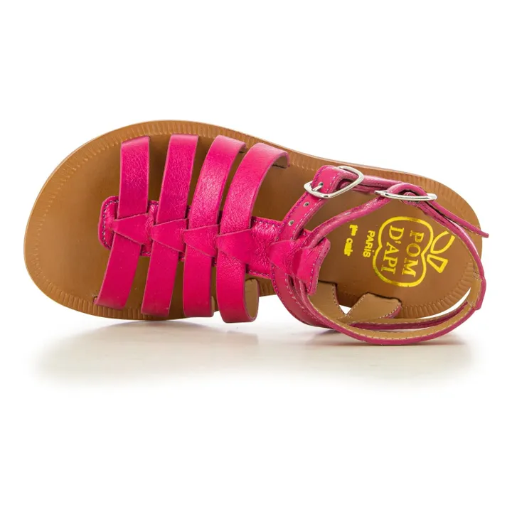Pom d'Api Sandales Plagette Gladiator  | Rose