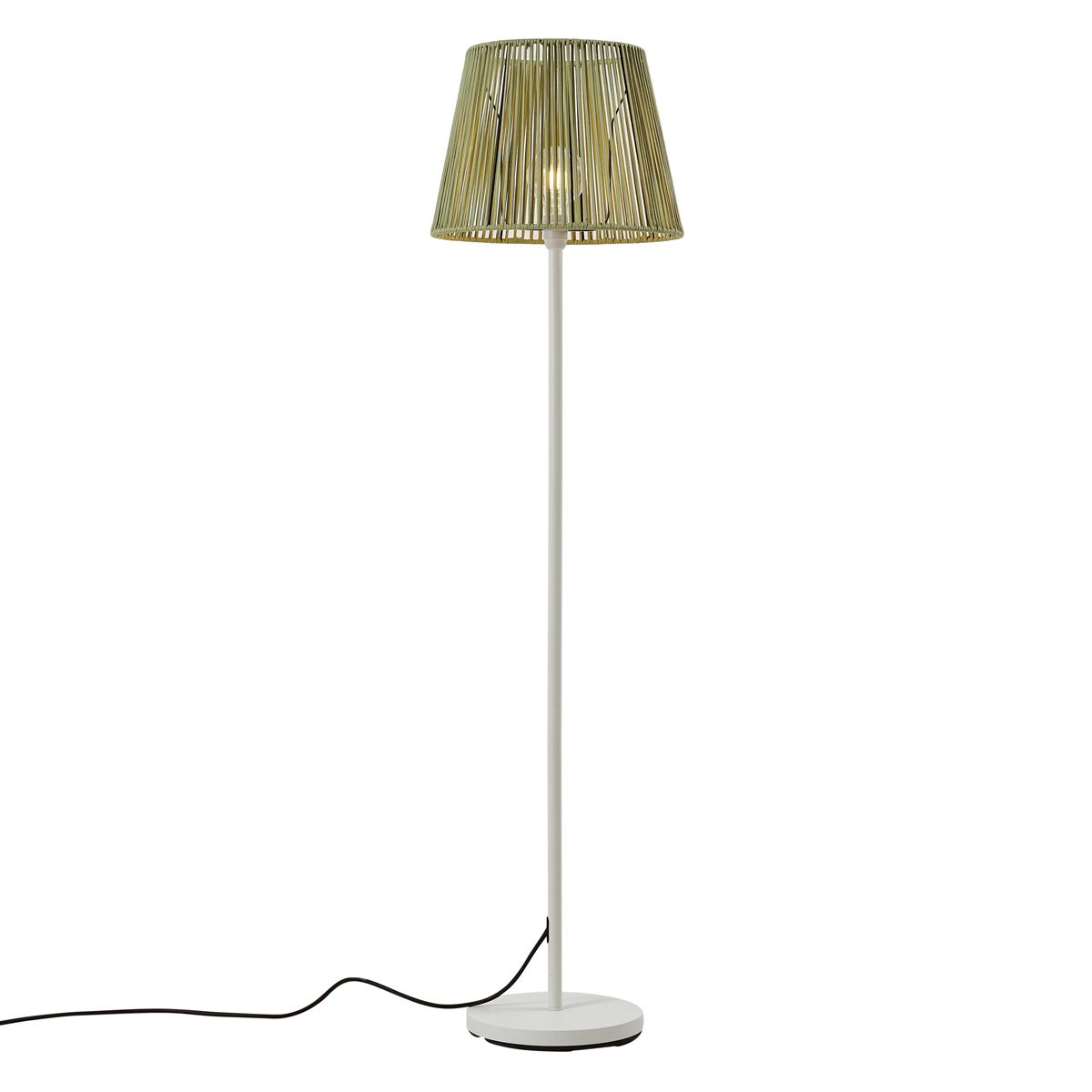 Buiten vloerlamp wit met kap groen touw IP44 - Virginia Jayla