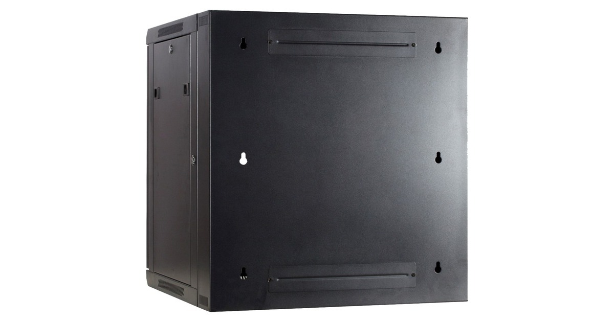 DSI12U wandkast (kantelbaar) met glazen deur - DS6612-DOUBLE server rack  (Zwart, 600 x 600 x 635mm)