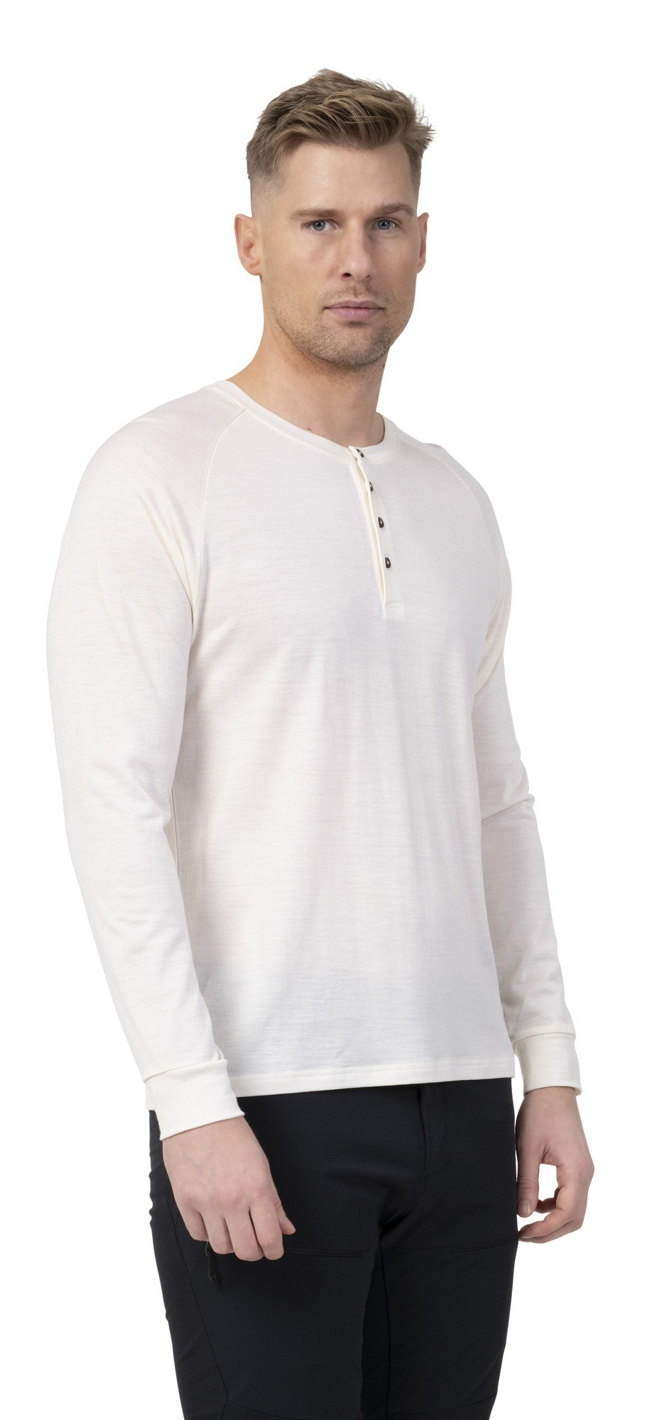 Lysebu Wool Henley Herre Vanilla White
