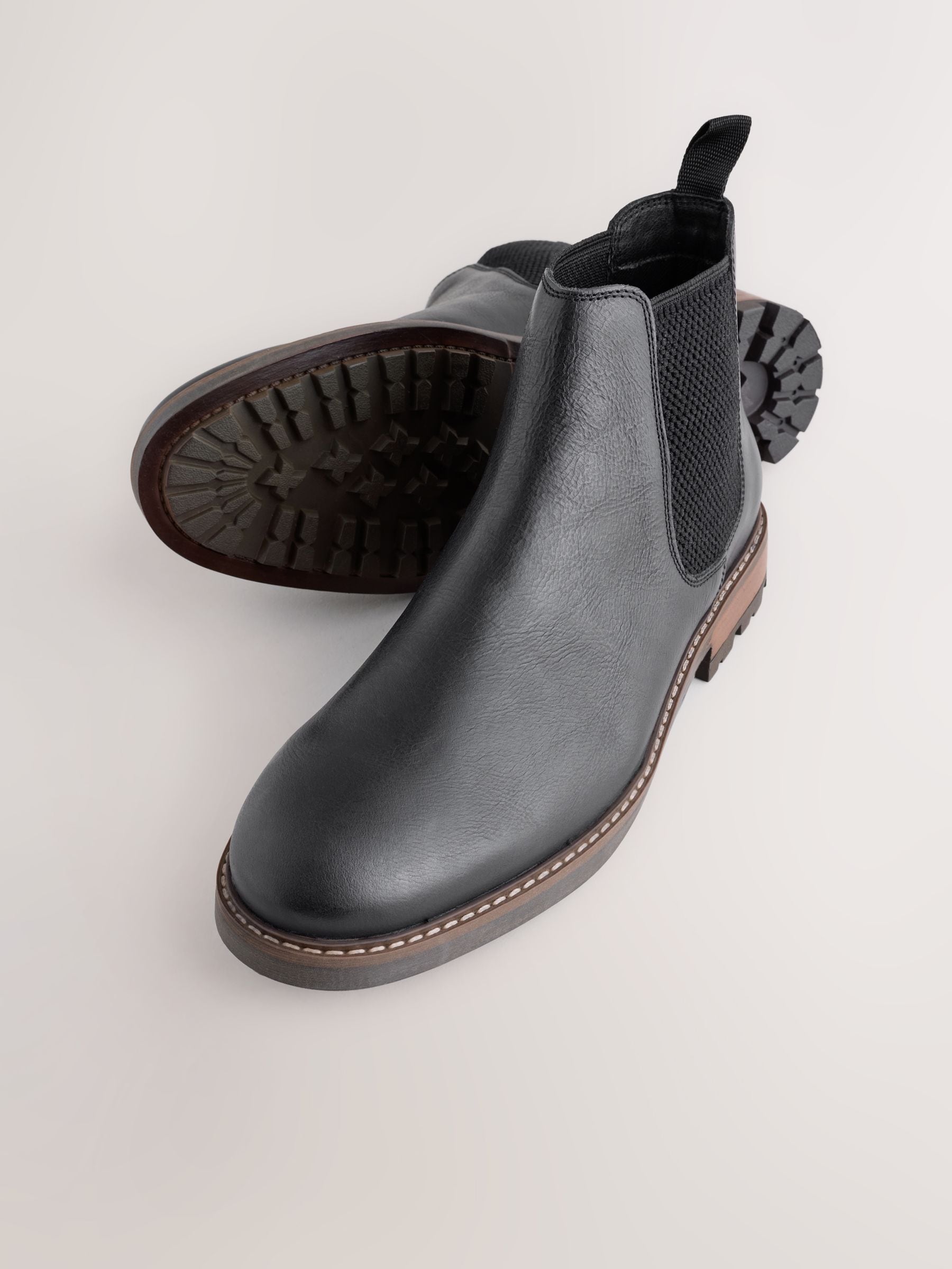 Zwart - Casual leren chelsea-laars